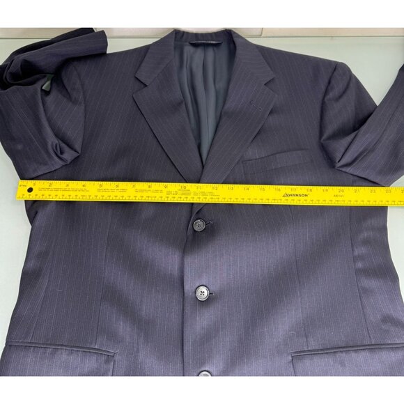 VTG Burberry 2 Piece Suit 42R Blazer 36X30 Pants Ventless Pinstripe USA Made - Picture 11 of 16